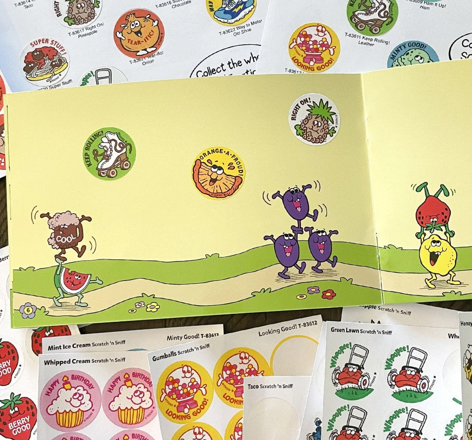 Keep Rolling! Leather Scratch 'n Sniff Stinky Stickers+é-«