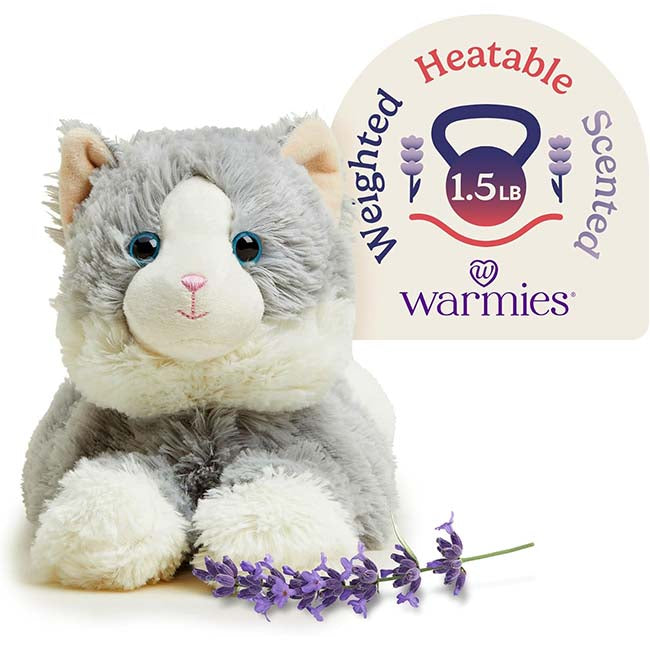 Warmies Laying Gray Cat