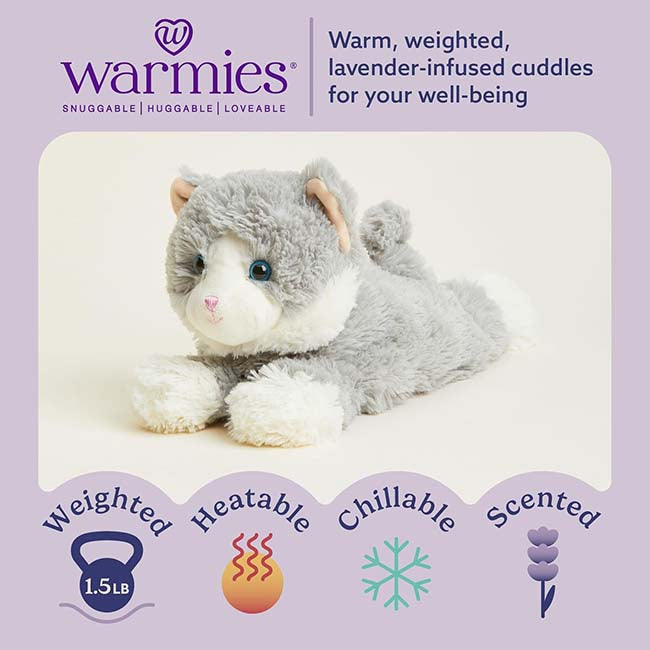 Warmies Laying Gray Cat