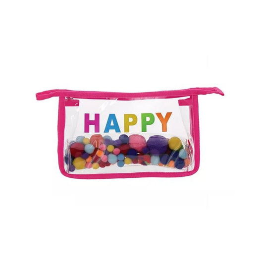 Happy Pompom Cosmetic Bag