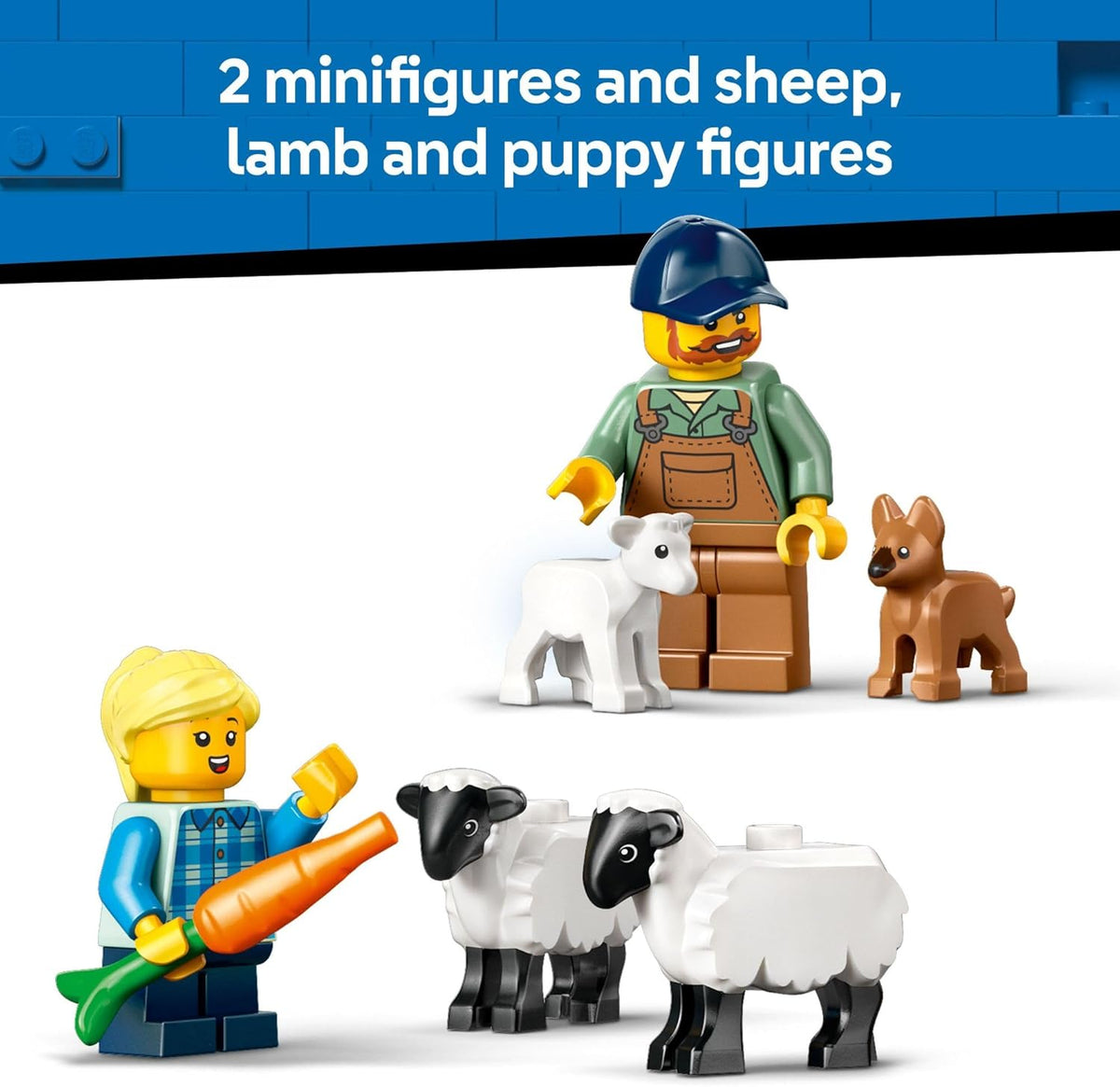 City: Red Farm Tractor with Trailer and Sheep-2