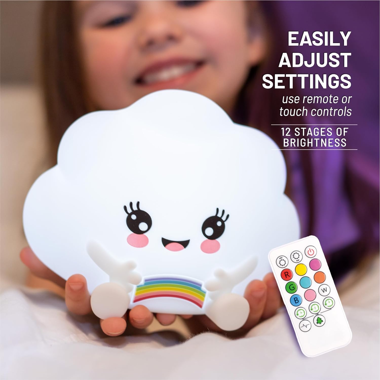 Lumipets+é-« Kawaii Cloud with Remote - Children's Nursery Touch Night Light