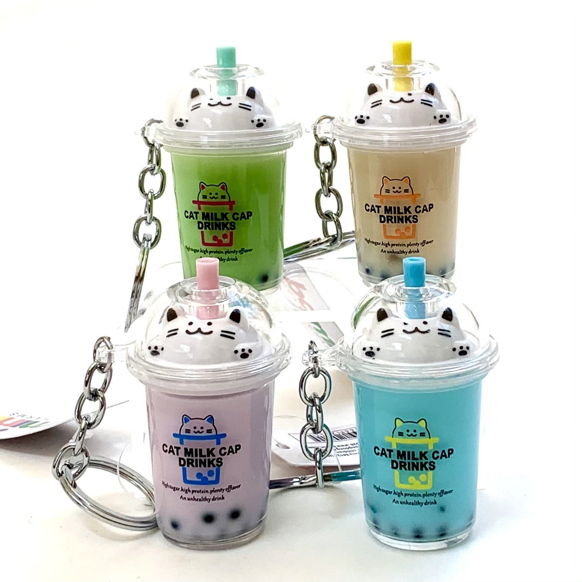 Boba Tea Cat Charm Keyrin-1