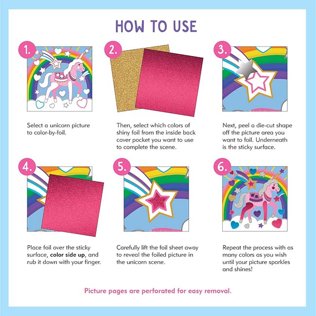Color-By-Foil Sticker Book Unicorns-2
