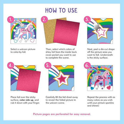 Color-By-Foil Sticker Book Unicorns-2
