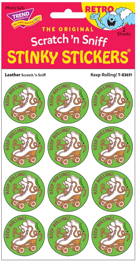 Keep Rolling! Leather Scratch 'n Sniff Stinky Stickers+é-«