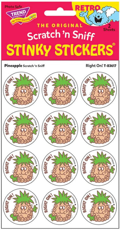 Right On! Pineapple Scratch 'n Sniff Stinky Stickers+é-«