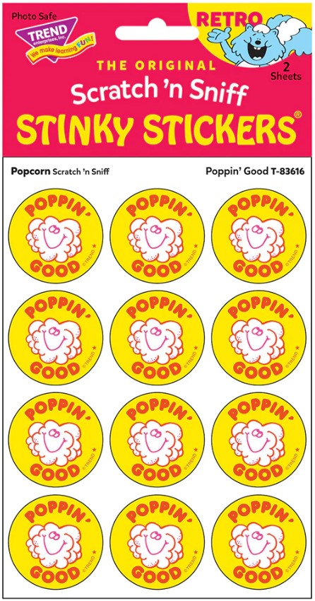 Poppin Good! Popcorn Scratch 'n Sniff Stinky Stickers+é-«